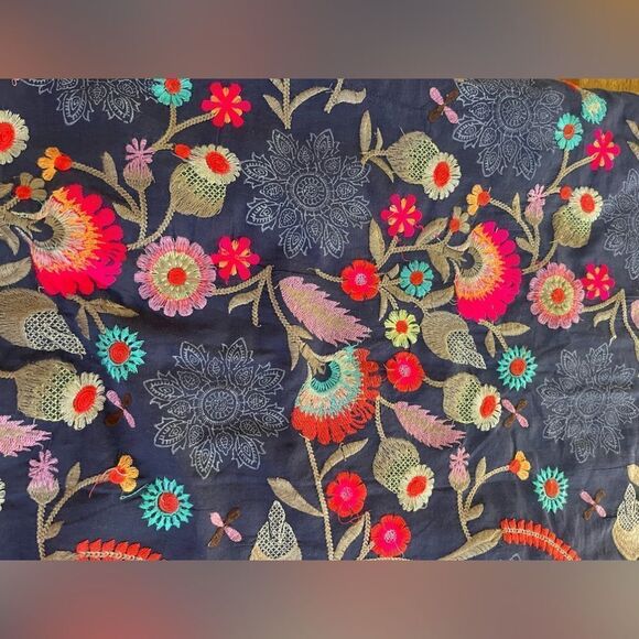 LulaSoul Floral Embroidered Halter Midi Dress! Size X - Picture 6 of 11